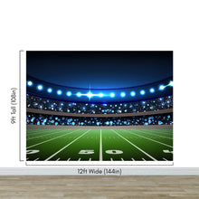 Carregar imagem no visualizador da galeria, Football Stadium Wallpaper Mural. Bright lights over 50 yard line. #6787