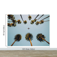Carregar imagem no visualizador da galeria, Southern California Palm Trees and Airplane Wallpaper Mural. #6283