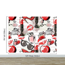 Carregar imagem no visualizador da galeria, Fashion Cosmetic Make-up Peel and Stick Wallpaper | Removable Wall Mural #6214