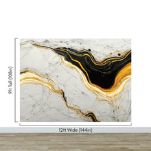 Load image into Gallery viewer, Luxurious Marble Wallpaper. Gold and Black Marble Slate Wall Mural. #6735
