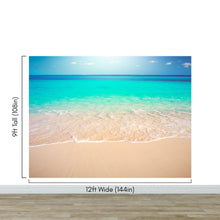 Carregar imagem no visualizador da galeria, Tropical White Sand Paradise Beach Ocean Wave Scenery Wall Mural. #6201