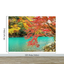 Carregar imagem no visualizador da galeria, Colorful Teal Water Lake View Landscape Wallpaper Mural. #6745