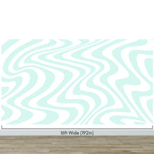 Carregar imagem no visualizador da galeria, Mint Color Swirly Lines Abstract Wallpaper Mural. #6689