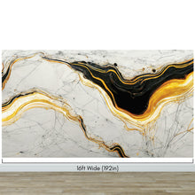 Carregar imagem no visualizador da galeria, Luxurious Marble Wallpaper. Gold and Black Marble Slate Wall Mural. #6735