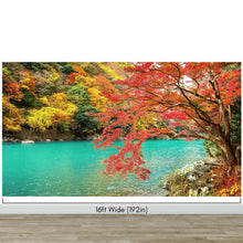 Carregar imagem no visualizador da galeria, Colorful Teal Water Lake View Landscape Wallpaper Mural. #6745
