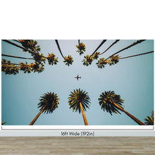 Carregar imagem no visualizador da galeria, Southern California Palm Trees and Airplane Wallpaper Mural. #6283