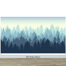 Carregar imagem no visualizador da galeria, Misty Forest Wallpaper. Blue Pastel Color Mural #6772