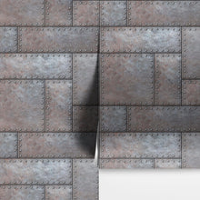 Carregar imagem no visualizador da galeria, Modern Urban Wallpaper Decor. Metal Steel 3D Wall Mural. #6740