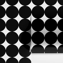 Carregar imagem no visualizador da galeria, Modern Geometric Black Circle Wallpaper Mural. #6675
