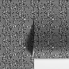 Carregar imagem no visualizador da galeria, Abstract Maze Black and White Wallpaper Mural. #6739