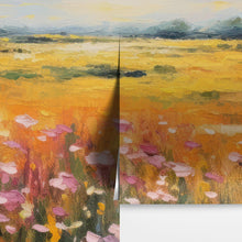 Carregar imagem no visualizador da galeria, Colorful Yellow Flower Field Painting Wallpaper Mural. #6692