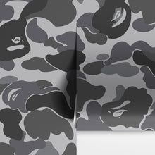 Load image into Gallery viewer, Bape Camo Wallpaper Mural. Grey Camo Streetwear Hype Beast Aesthetics. #6901