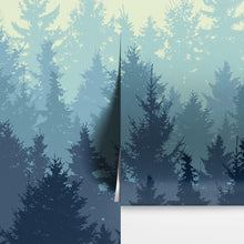 Carregar imagem no visualizador da galeria, Misty Forest Wallpaper. Blue Pastel Color Mural #6772