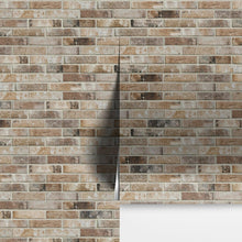 Load image into Gallery viewer, Brick Pattern Wallpaper Mural. Light Tan and Brown Color. #6801