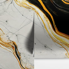 Carregar imagem no visualizador da galeria, Luxurious Marble Wallpaper. Gold and Black Marble Slate Wall Mural. #6735