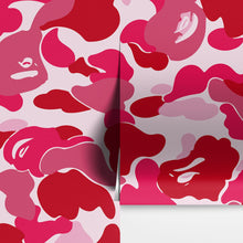 Load image into Gallery viewer, Bape Camo Wallpaper Mural. Pink Camo Streetwear Hype Beast Aesthetics. #6835
