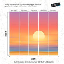 Carregar imagem no visualizador da galeria, Orange Sunset Over Beach Wall Mural. Blurred Abstract Sunset Over Coastline. #6393