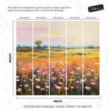 Carregar imagem no visualizador da galeria, Colorful Yellow Flower Field Painting Wallpaper Mural. #6692