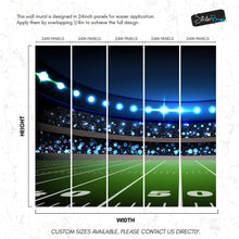 Carregar imagem no visualizador da galeria, Football Stadium Wallpaper Mural. Bright lights over 50 yard line. #6787