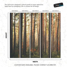 Load image into Gallery viewer, Forest Wallpaper Mural. Woodland Country Theme / Farmhouse Wall Decor. #6777