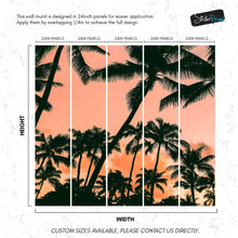 Carregar imagem no visualizador da galeria, Sunset Wallpaper Mural. Palm Trees Tropical Vibe. #6871