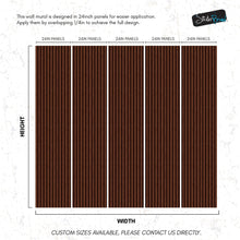 Carregar imagem no visualizador da galeria, Wooden Vertical Panel Wallpaper. Dark Brown Wainscot Hardwood Wall Mural Print. #6734