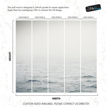 Load image into Gallery viewer, Serene Foggy Ocean Waves Wallpaper Mural. #6859