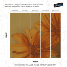 Load image into Gallery viewer, Vintage Pastel Floral Wallpaper – Yellow and Orange Botanical Flower Painting Wall Mural. #6855