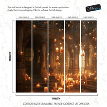 Carregar imagem no visualizador da galeria, Floating Candles / Great Hall Room Wallpaper / Wizardly World Wall Mural. #6764