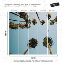 Carregar imagem no visualizador da galeria, Southern California Palm Trees and Airplane Wallpaper Mural. #6283