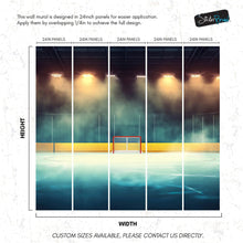 Carregar imagem no visualizador da galeria, Hockey Rink Wallpaper Mural. Sports Theme Decor. #6958