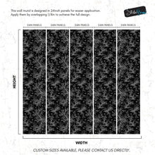 Carregar imagem no visualizador da galeria, Black and White Toile De Jouy Vintage Wallpaper Mural. #6728