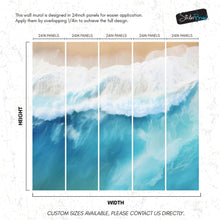 Load image into Gallery viewer, Blue Ocean Wave Wall Mural. #6869