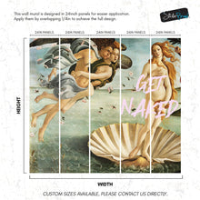 Carregar imagem no visualizador da galeria, The Birth of Venus “Get Naked” Quote Wallpaper Mural #6868