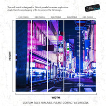 Carregar imagem no visualizador da galeria, Tokyo Japan Retro 80's Synth Wave Pop Style CyberPunk Wall Mural. #6248