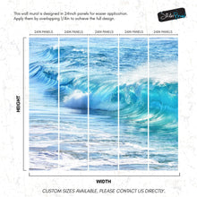 Carregar imagem no visualizador da galeria, Turquoise Ocean Wave Wallpaper. Surf Ocean Wave Wall Mural. #6924