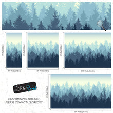 Carregar imagem no visualizador da galeria, Misty Forest Wallpaper. Blue Pastel Color Mural #6772