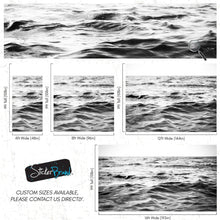 Carregar imagem no visualizador da galeria, Black and White Ocean Wave Wallpaper. Peel and Stick Wall Mural. #6691