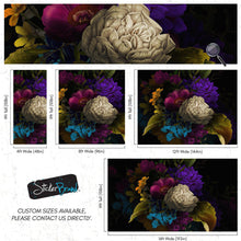 Carregar imagem no visualizador da galeria, Melancholy Flower Wall Mural. Black background. #6130