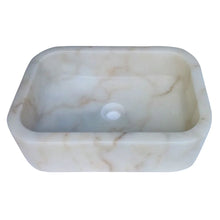 Carregar imagem no visualizador da galeria, European Sugar White Marble Sink Rectangular Above Vanity Bathroom Sink (W)18" (L)12" (H)5"