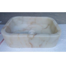 Carregar imagem no visualizador da galeria, European Sugar White Marble Sink Rectangular Above Vanity Bathroom Sink (W)18" (L)12" (H)5"