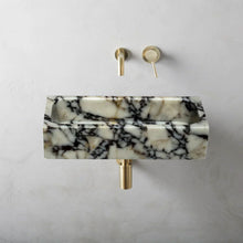 Carregar imagem no visualizador da galeria, Calacatta Viola Marble Rectangular Wall-mount Bathroom Sink (W)12" (W)20" (H)5"