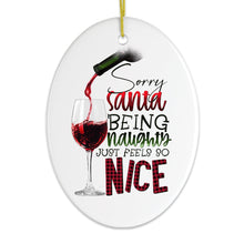 Load image into Gallery viewer, Naughty Wine Drinker Funny Christmas Ornament