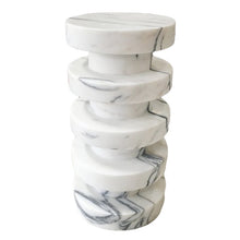 Carregar imagem no visualizador da galeria, New York Marble Plinth Designer Side Table Polished (D)12" (H)24"