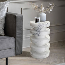 Carregar imagem no visualizador da galeria, New York Marble Plinth Designer Side Table Polished (D)12" (H)24"