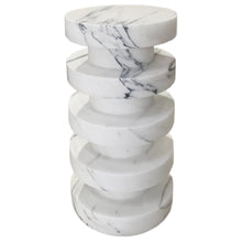 Carregar imagem no visualizador da galeria, New York Marble Plinth Designer Side Table Polished (D)12" (H)24"