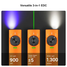 Carregar imagem no visualizador da galeria, OLIGHT ARKFELDPRO3ROGV3 Arkfeld Pro Flat EDC Flashlight with LED Light UV and Laser - Orange