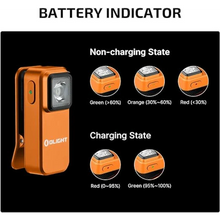 Carregar imagem no visualizador da galeria, OLIGHT OCLIPOG Oclip Clip Light with White and Red Light - Orange