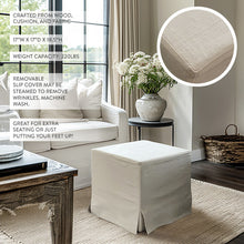 Carregar imagem no visualizador da galeria, Deluxe Slipcover Upholstered Ottoman