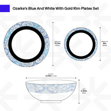 Carregar imagem no visualizador da galeria, Blue White Rim Plates